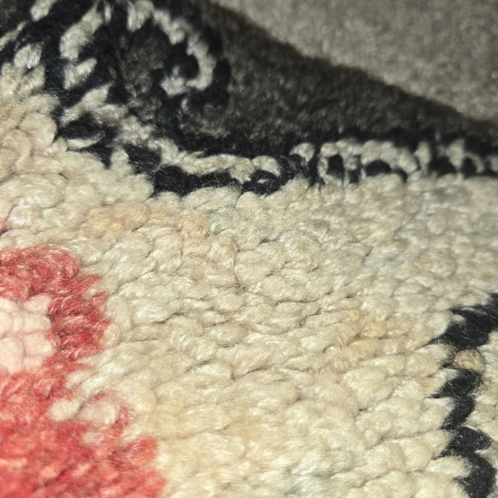 Floral VINTAGE hook/latch Accent Rug Or Foot Stool Cover.